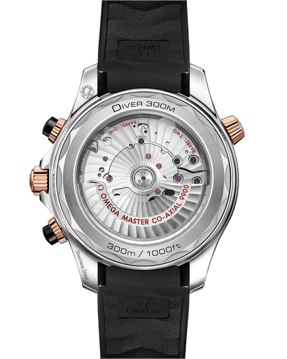 Seamaster Diver 300M 44 mm, steel ‑ Sedna™ gold on rubber strap