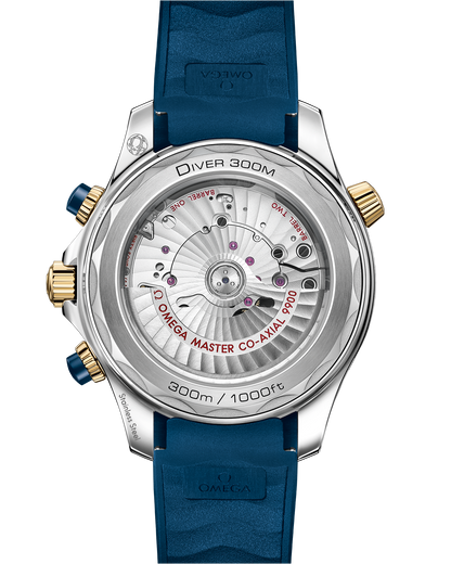 Seamaster Diver 300M 44 mm, steel ‑ yellow gold on rubber strap