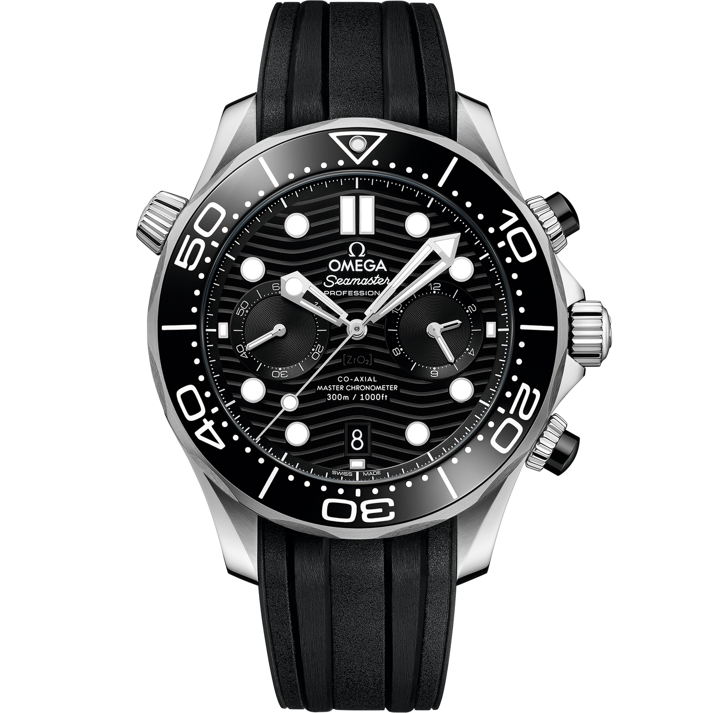 Seamaster Diver 300M 44 mm, steel on rubber strap