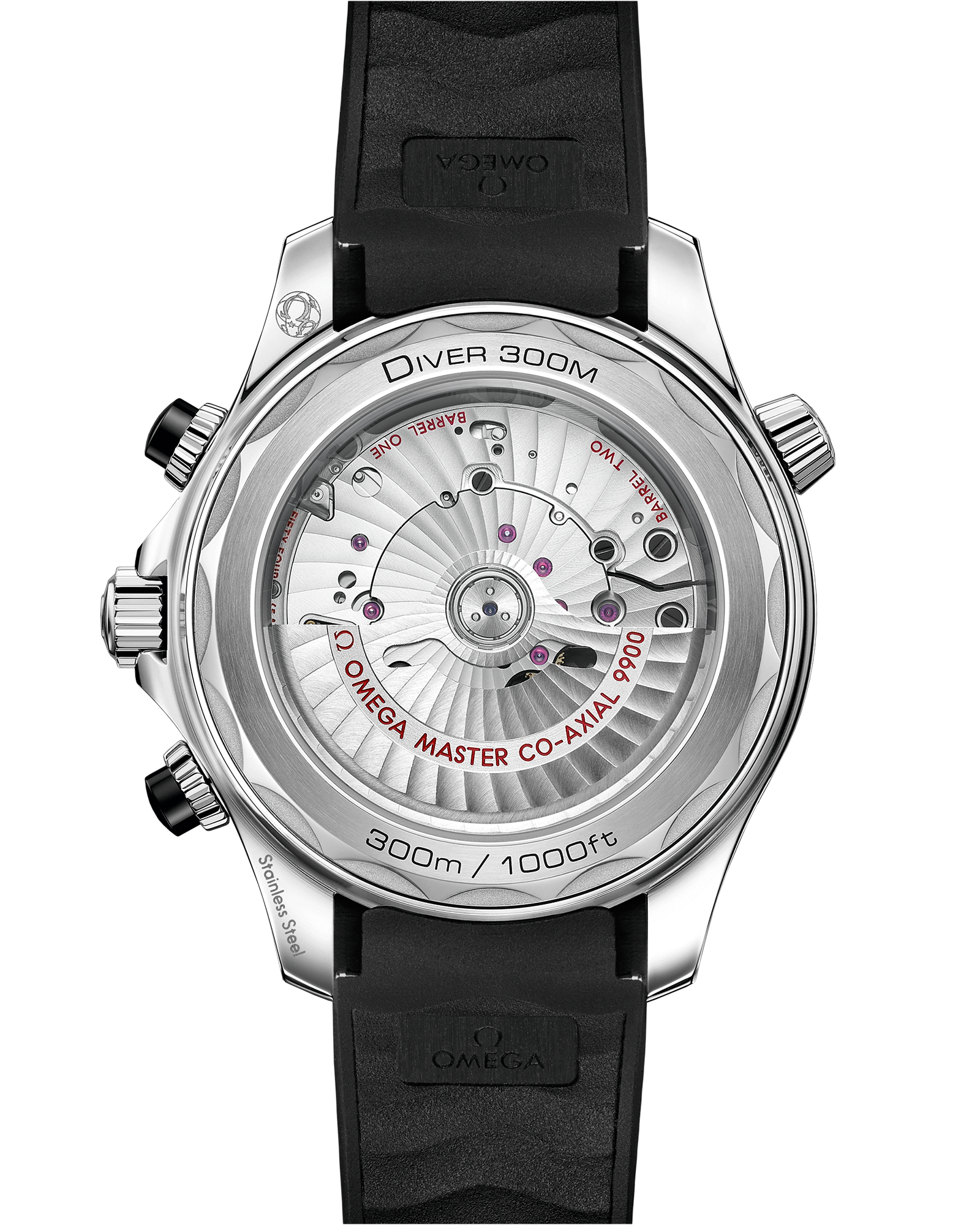 Seamaster Diver 300M 44 mm, steel on rubber strap