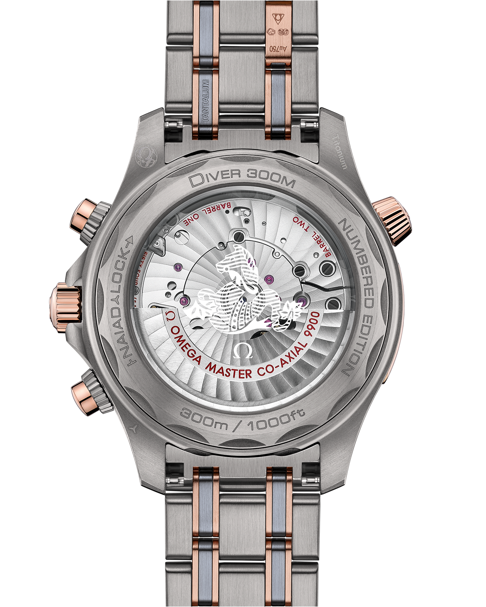 Seamaster Diver 300M 44 mm, titanium ‑ tantalum ‑ Sedna™ gold on titanium ‑ tantalum ‑ Sedna™ gold