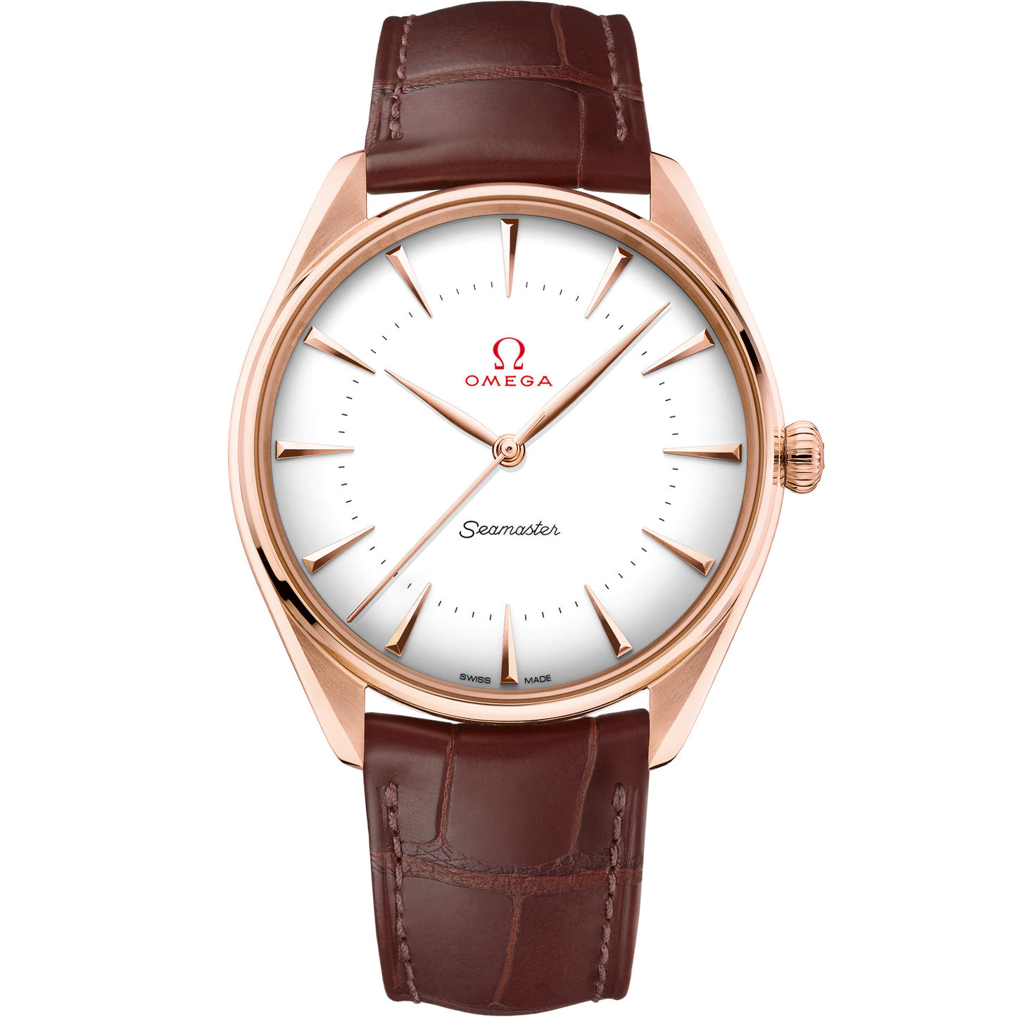 Seamaster Olympic Official Timekeeper 39.5 mm, Sedna™ gold on leather strap