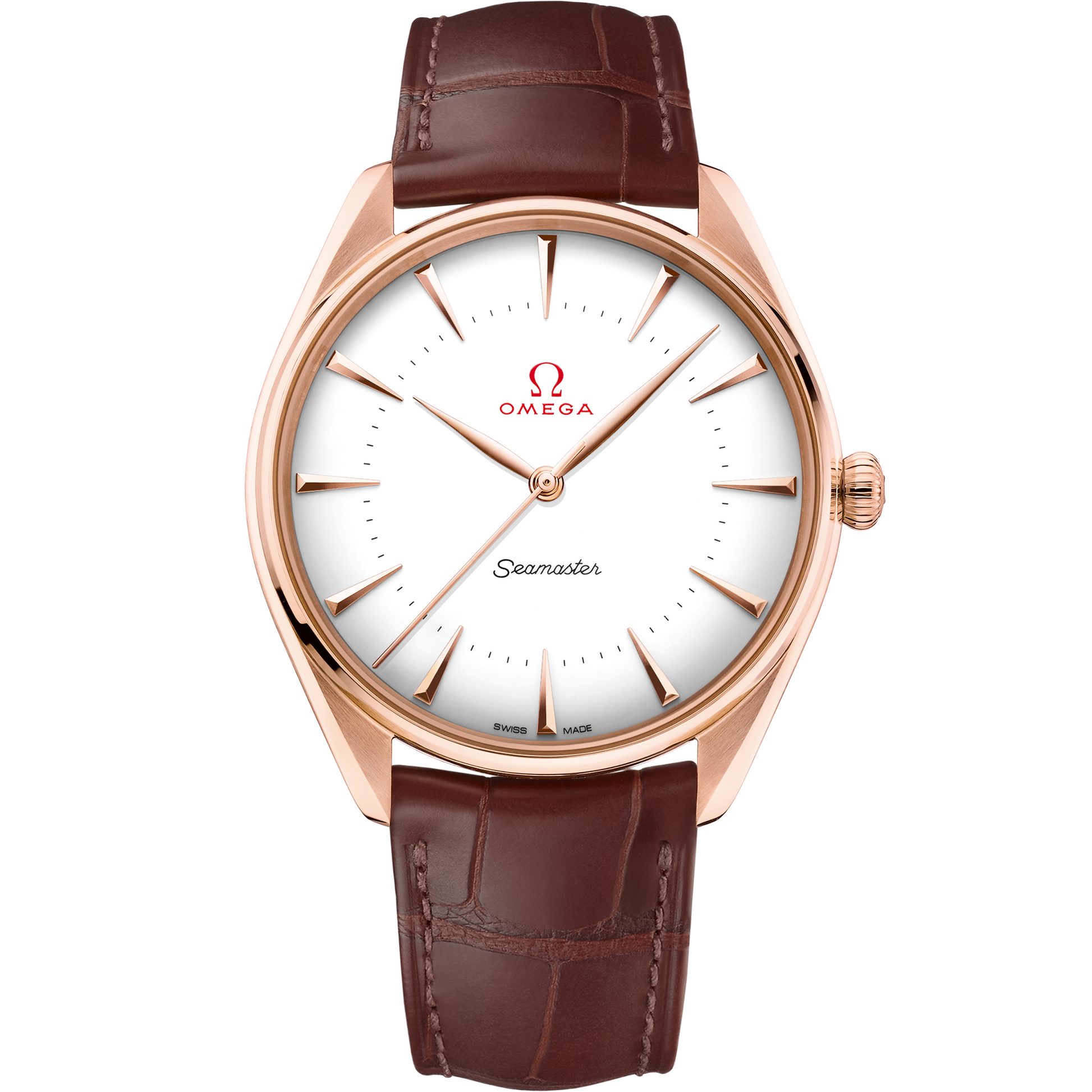 Seamaster Olympic Official Timekeeper 39.5 mm, Sedna™ gold on leather strap