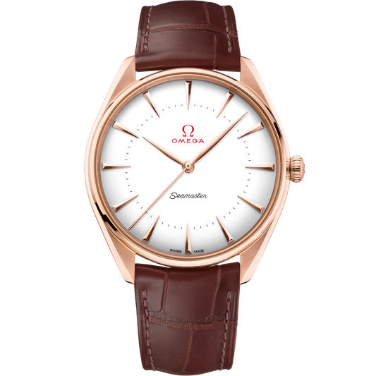 Seamaster Olympic Official Timekeeper 39.5 mm, Sedna™ gold on leather strap