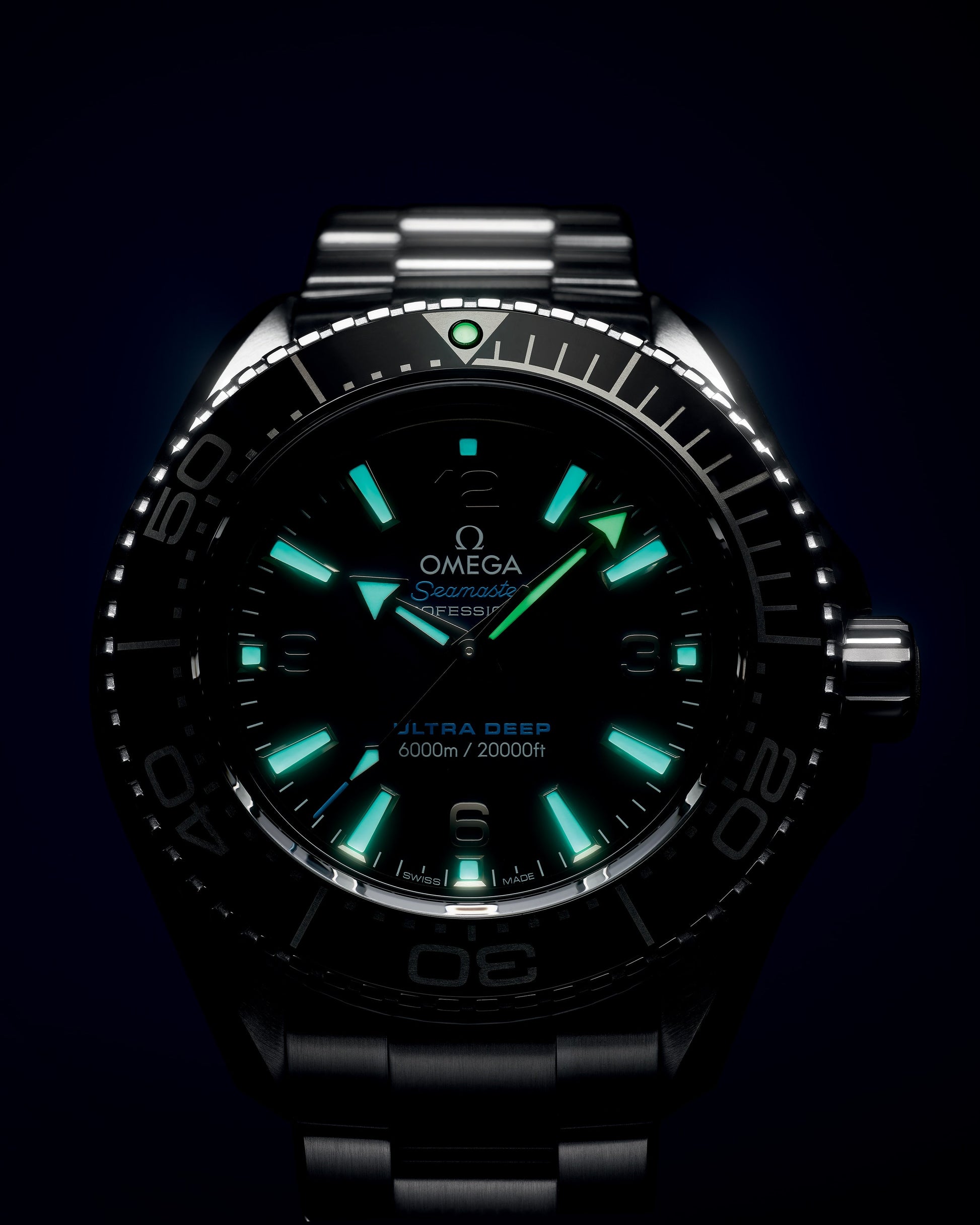 Seamaster Planet Ocean 6000M 45.5 mm, O‑MEGASTEEL on O‑MEGASTEEL