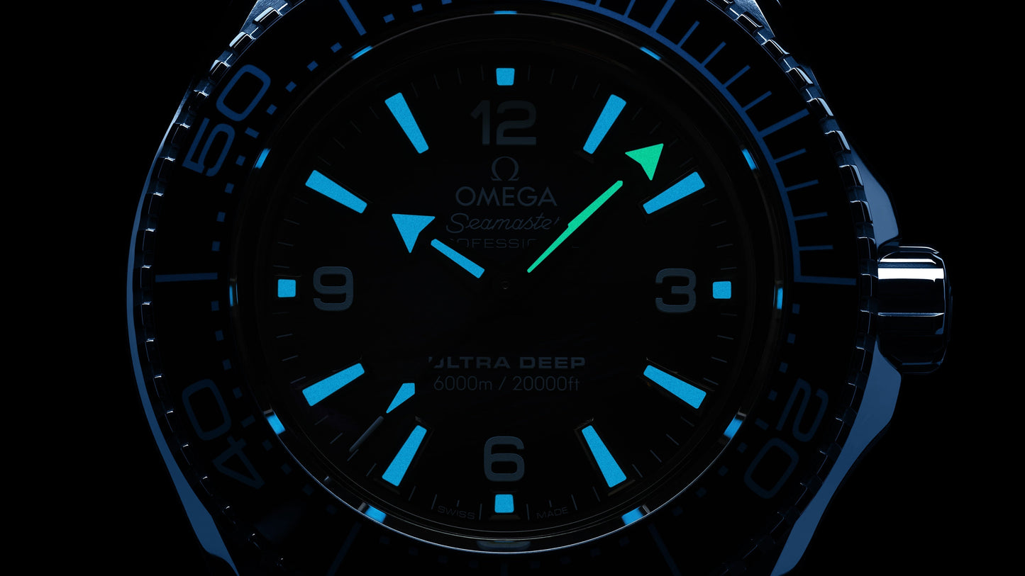 Seamaster Planet Ocean 6000M 45.5 mm, O‑MEGASTEEL on O‑MEGASTEEL