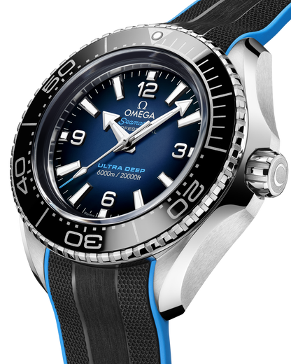 Seamaster Planet Ocean 6000M 45.5 mm, O‑MEGASTEEL on rubber strap