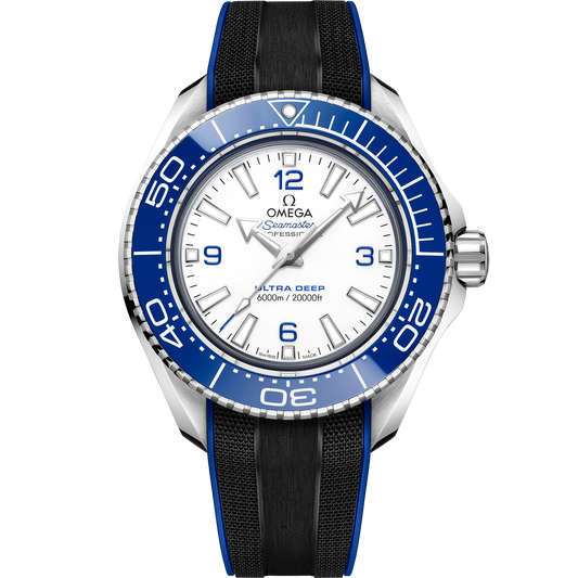Seamaster Planet Ocean 6000M 45.5 mm, O‑MEGASTEEL on rubber strap