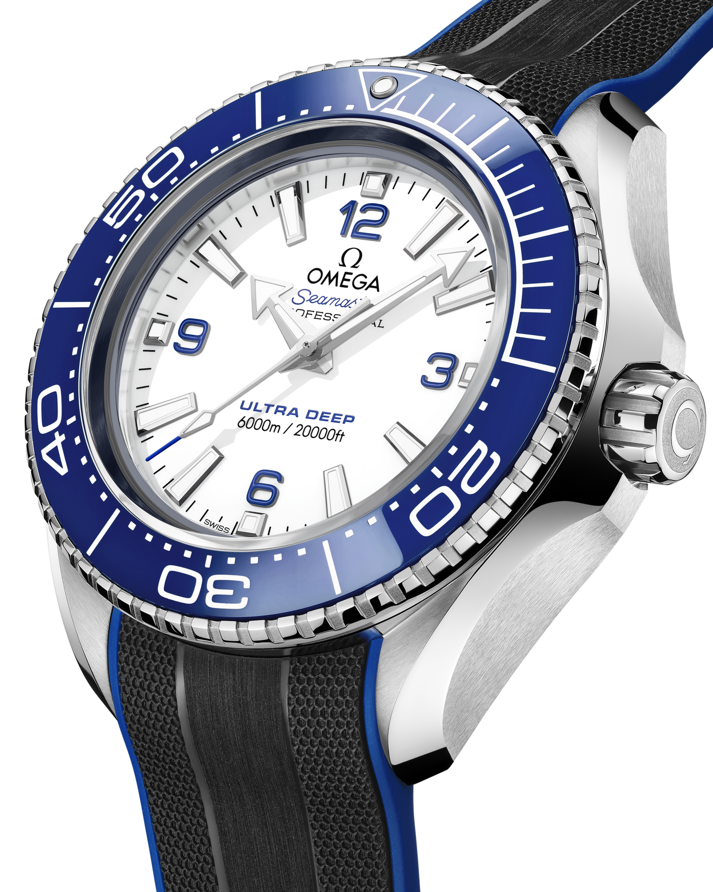 Seamaster Planet Ocean 6000M 45.5 mm, O‑MEGASTEEL on rubber strap