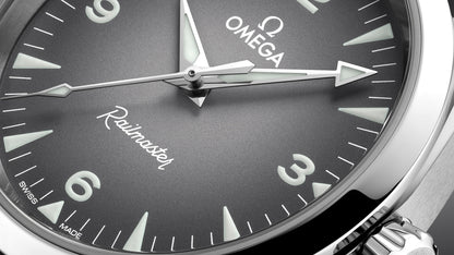 Seamaster Railmaster 38 mm, steel on leather strap