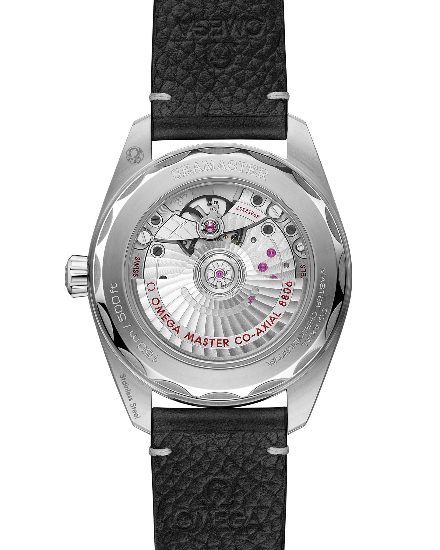 Seamaster Railmaster 38 mm, steel on leather strap