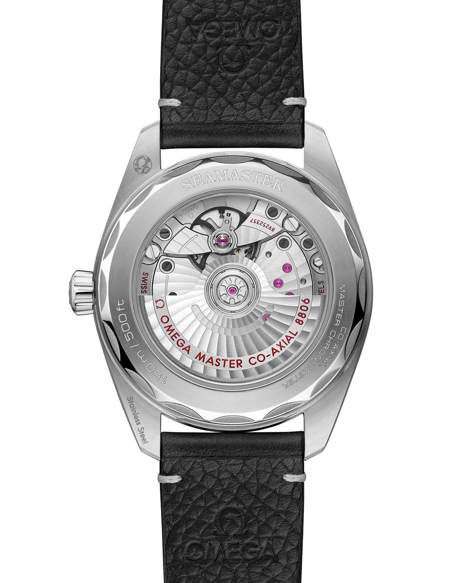 Seamaster Railmaster 38 mm, steel on leather strap