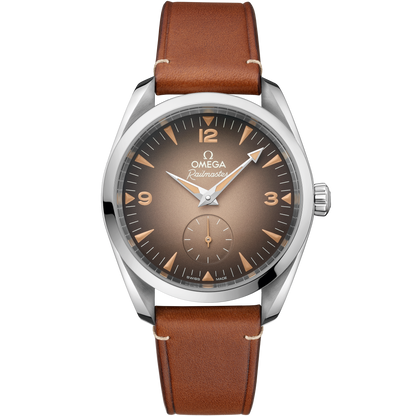Seamaster Railmaster 38 mm, steel on leather strap