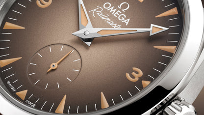 Seamaster Railmaster 38 mm, steel on leather strap