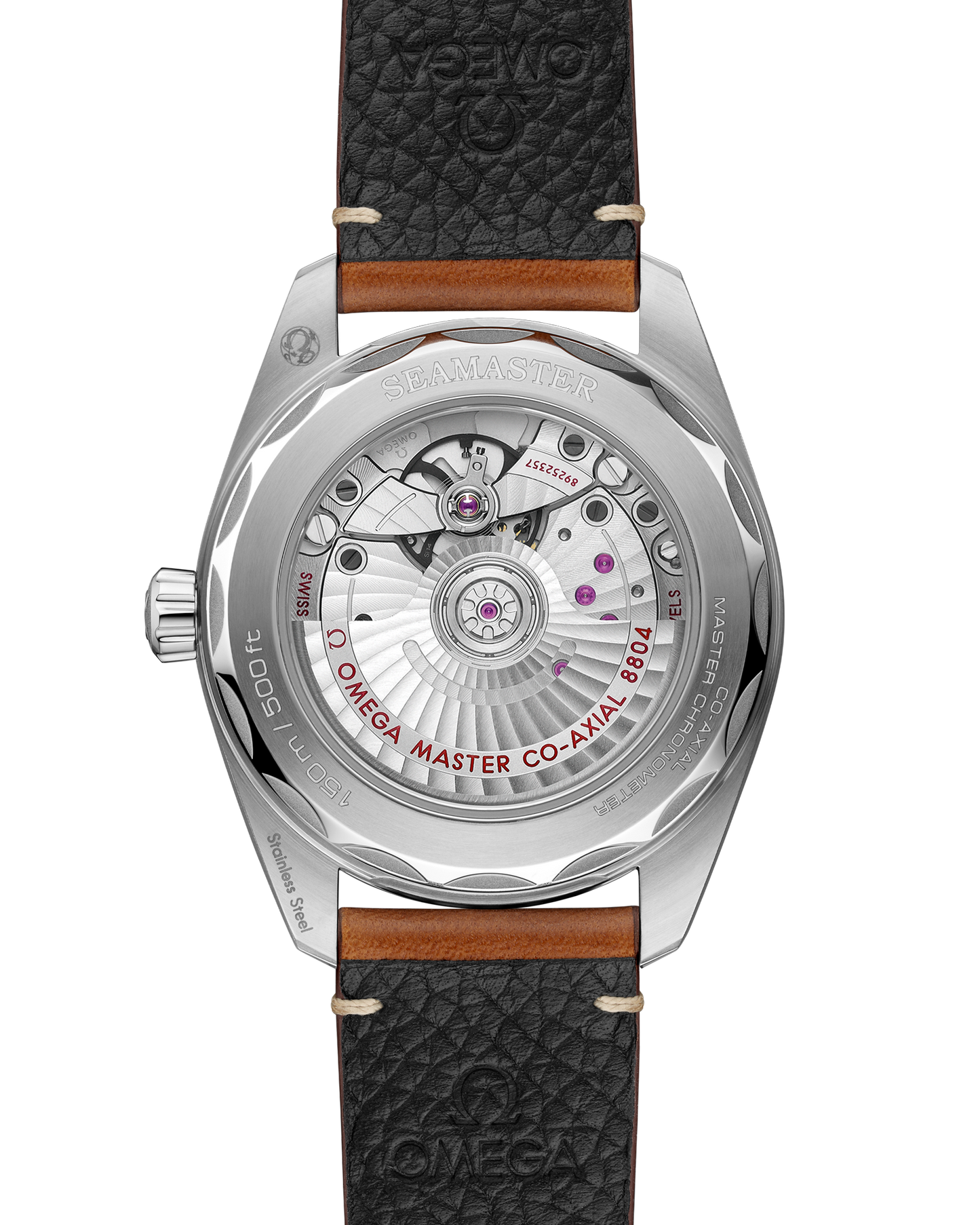 Seamaster Railmaster 38 mm, steel on leather strap