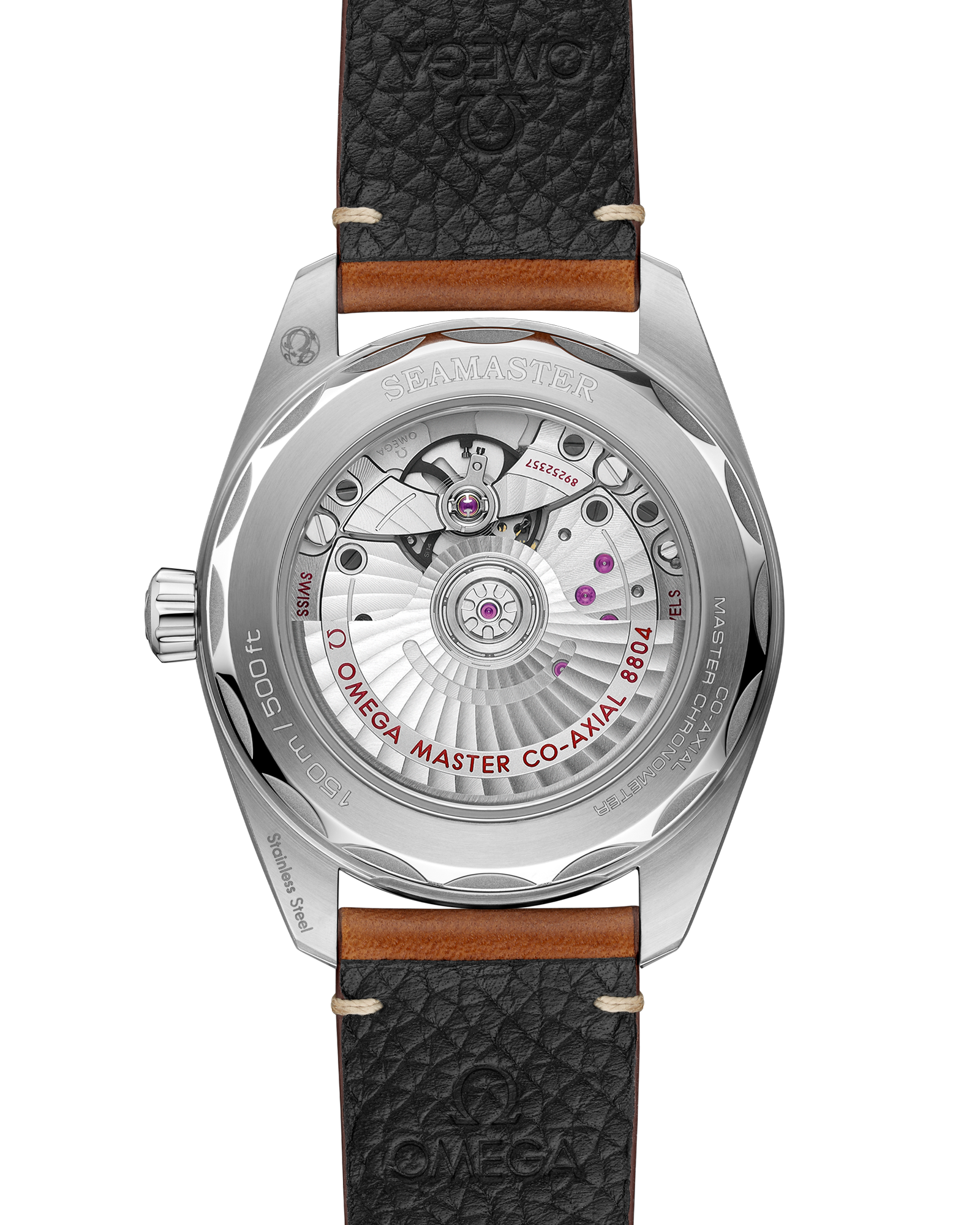Seamaster Railmaster 38 mm, steel on leather strap