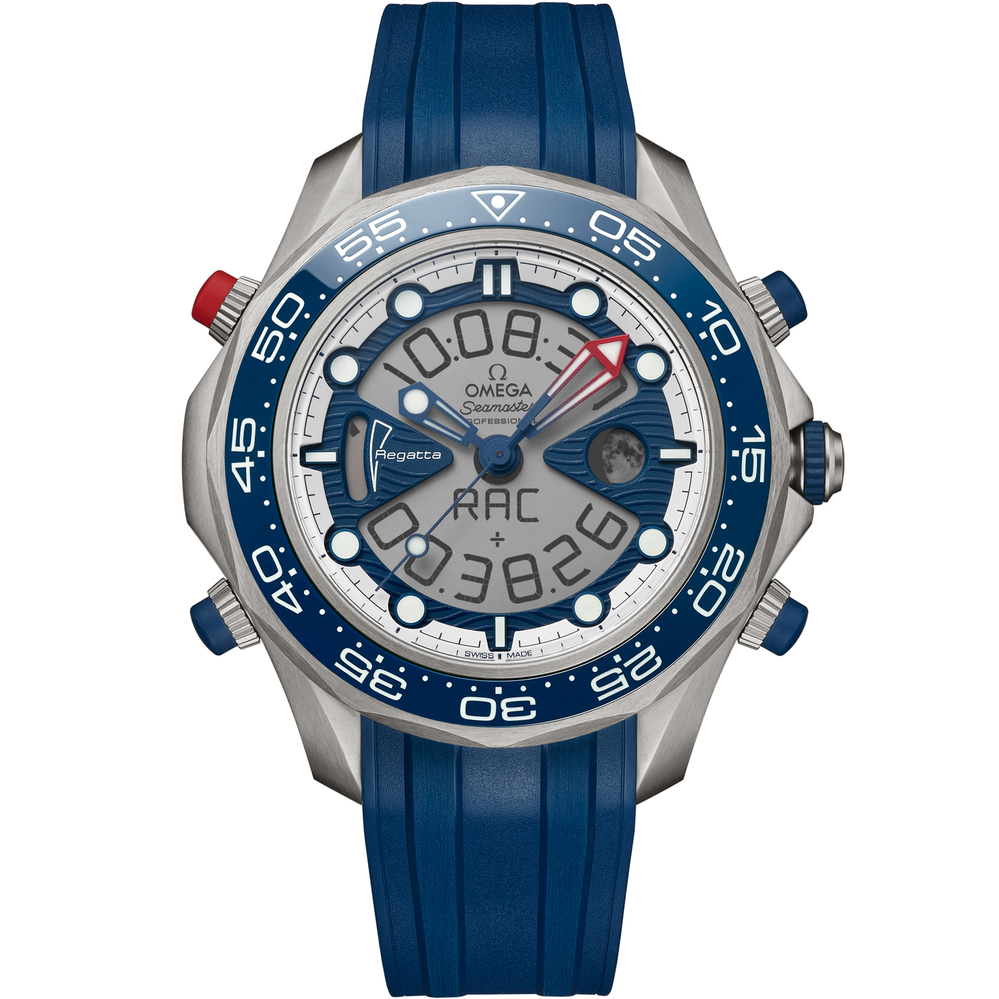 Seamaster Regatta 46.75 mm, titanium on rubber strap