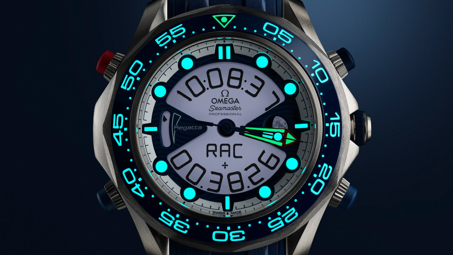 Seamaster Regatta 46.75 mm, titanium on rubber strap