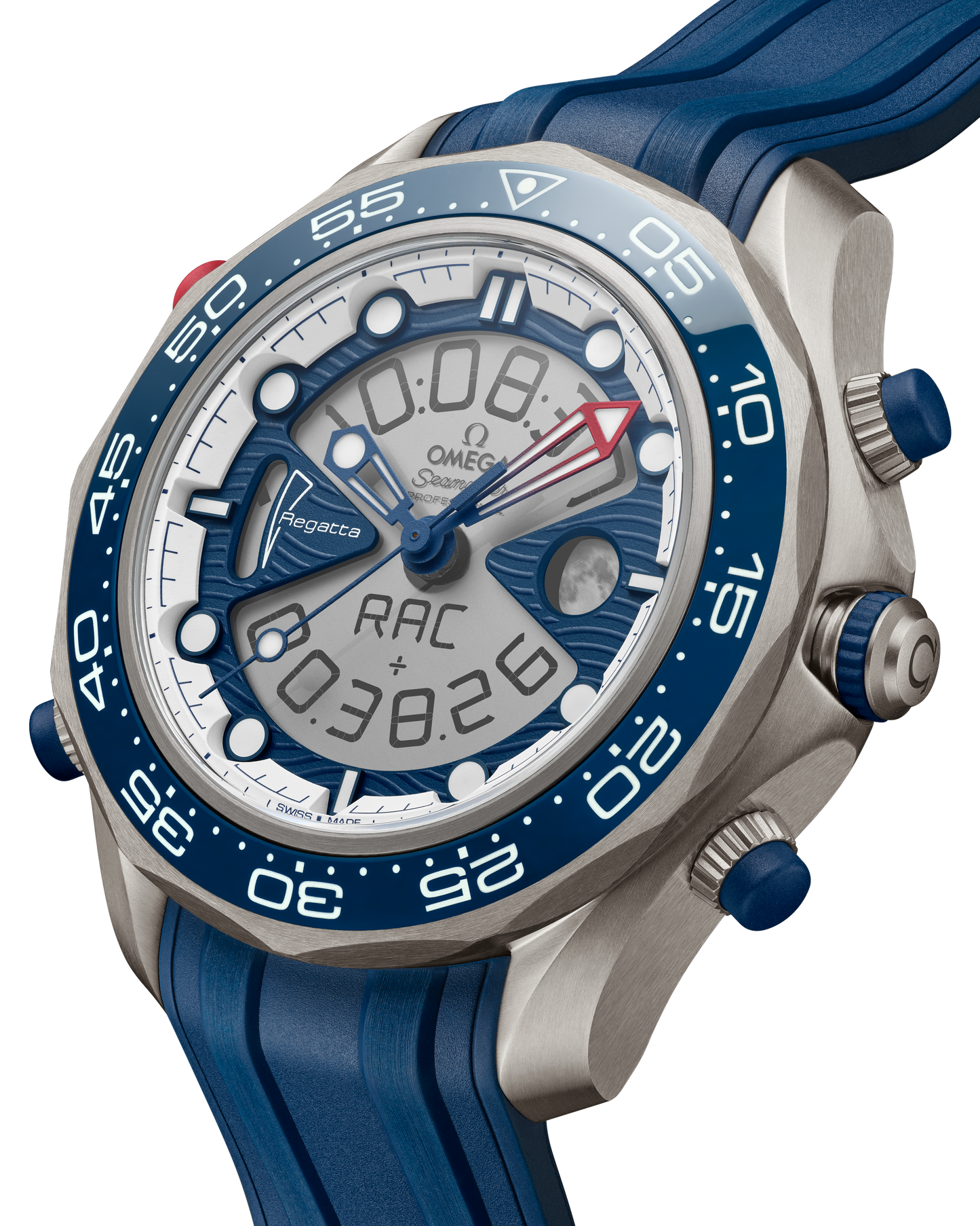 Seamaster Regatta 46.75 mm, titanium on rubber strap
