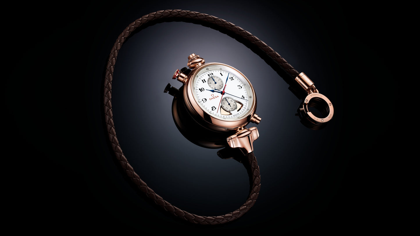 Specialities Olympic 1932 Chrono Chime 45 mm, Sedna™ gold on leather strap