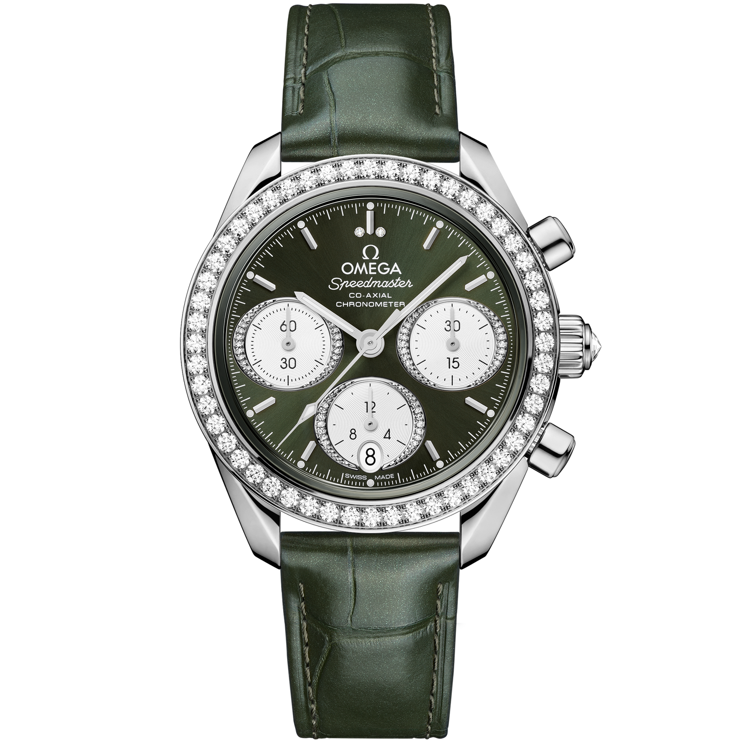 Speedmaster 38 38 mm, steel on alligator
