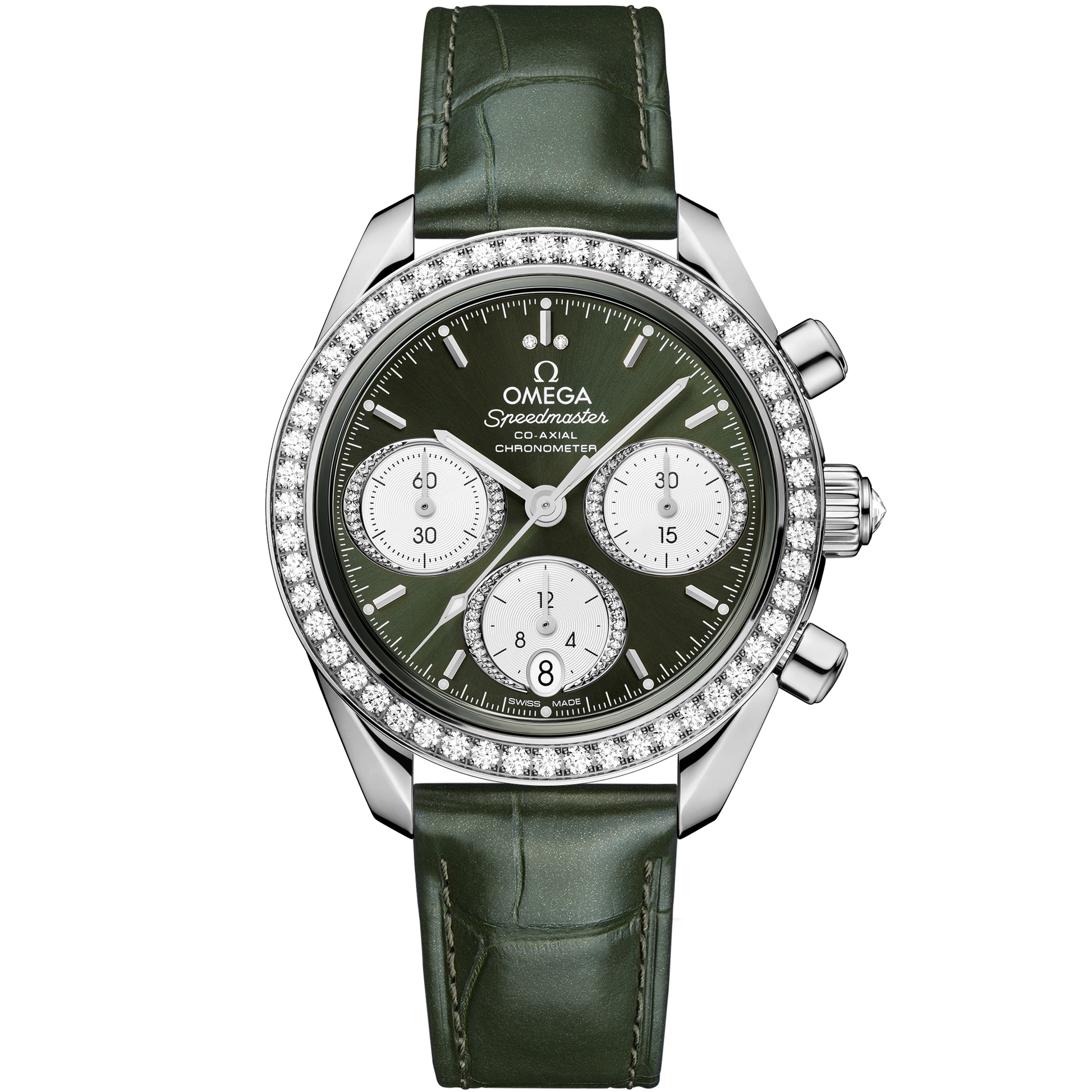 Speedmaster 38 38 mm, steel on alligator