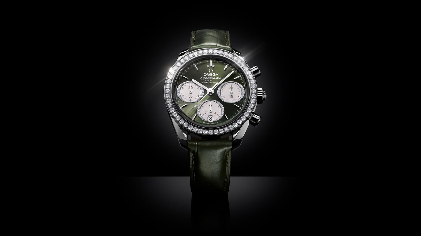 Speedmaster 38 38 mm, steel on alligator