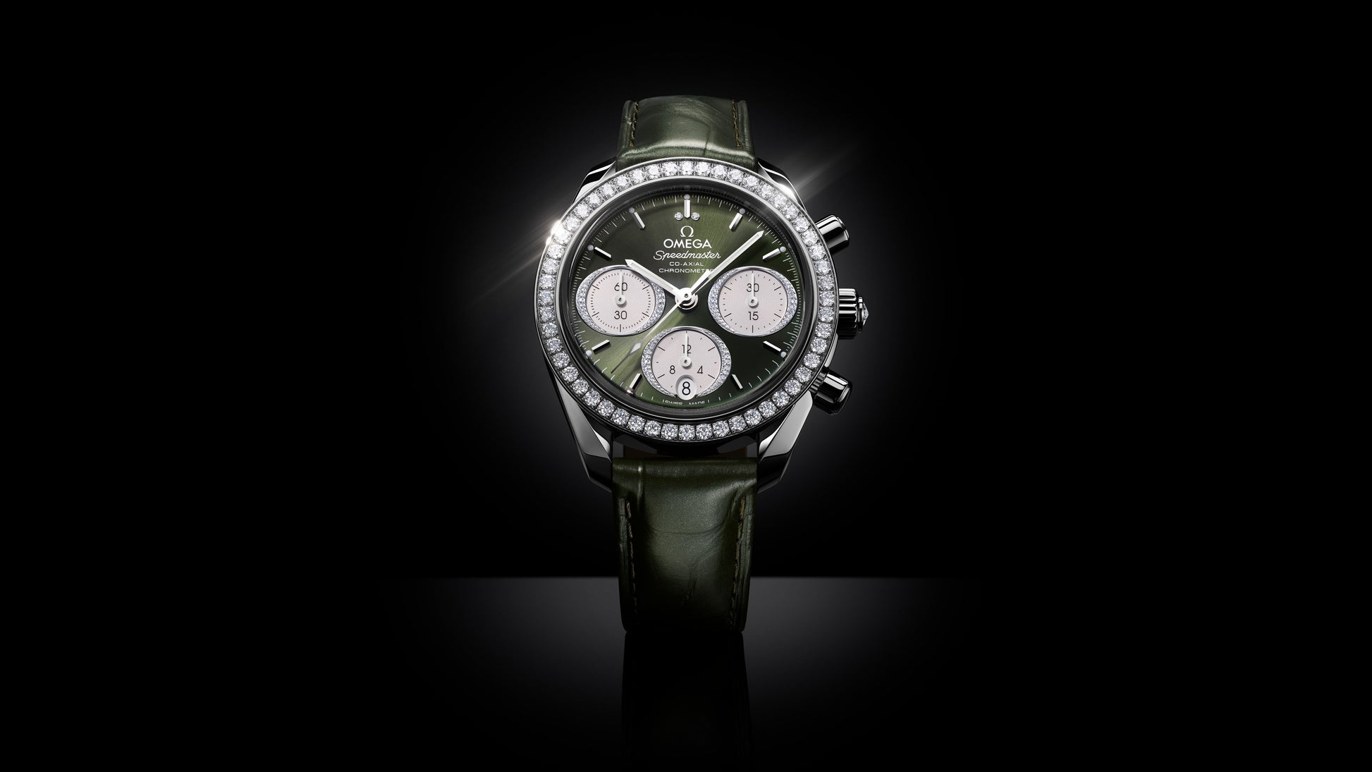 Speedmaster 38 38 mm, steel on alligator