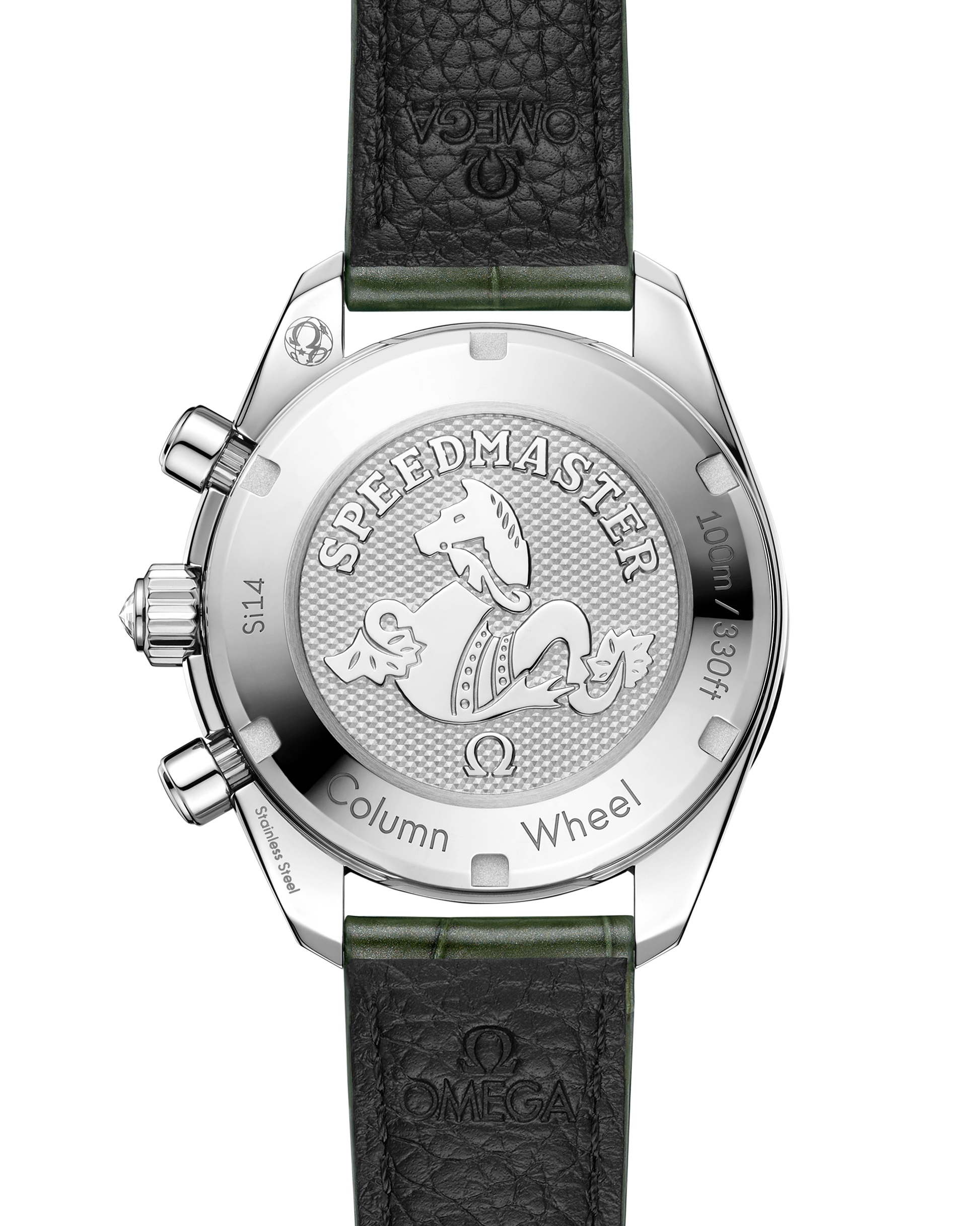 Speedmaster 38 38 mm, steel on alligator
