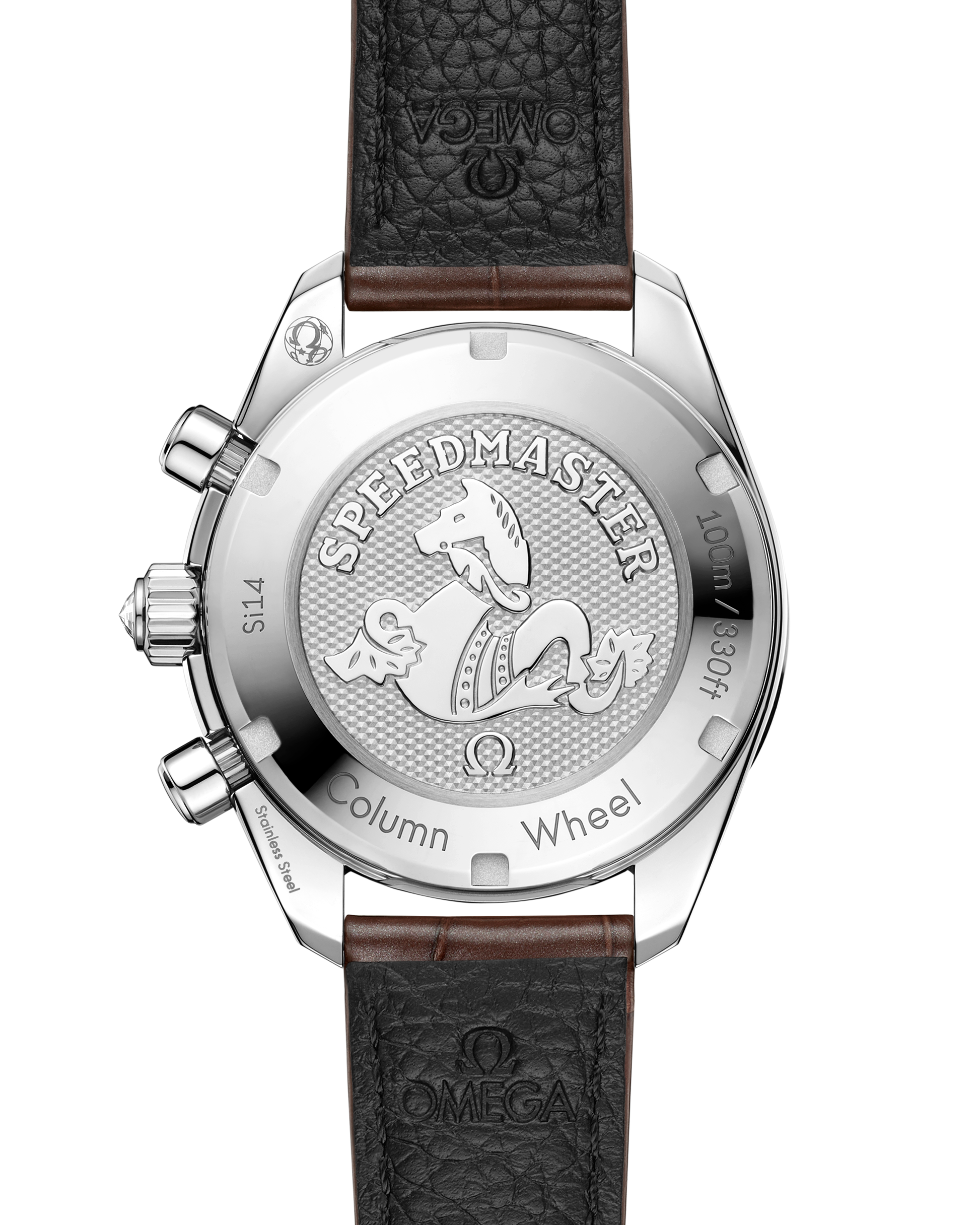 Speedmaster 38 38 mm, steel on alligator