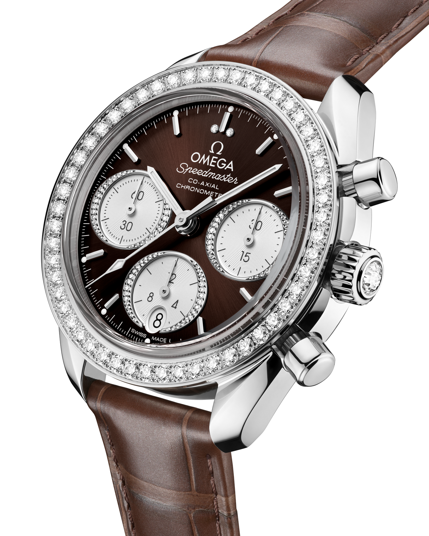 Speedmaster 38 38 mm, steel on alligator