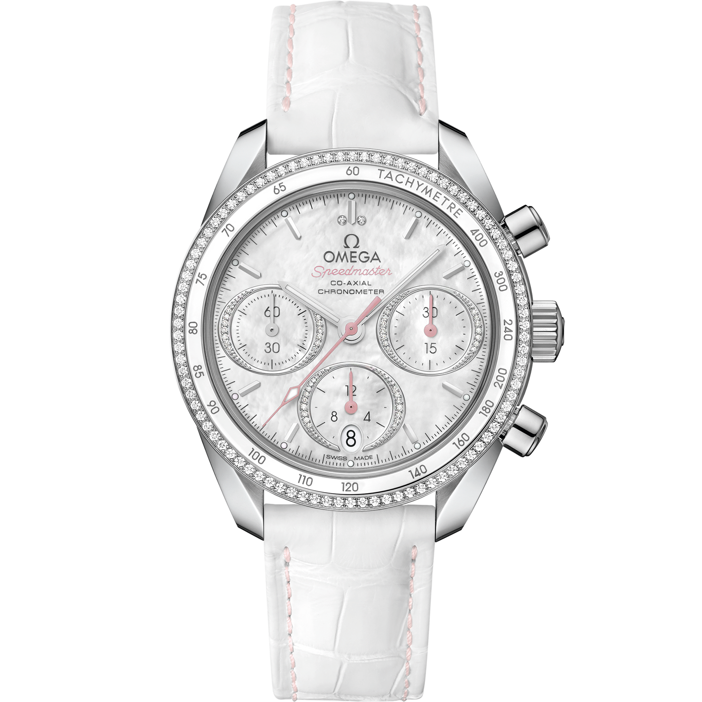 Speedmaster 38 38 mm, steel on leather strap