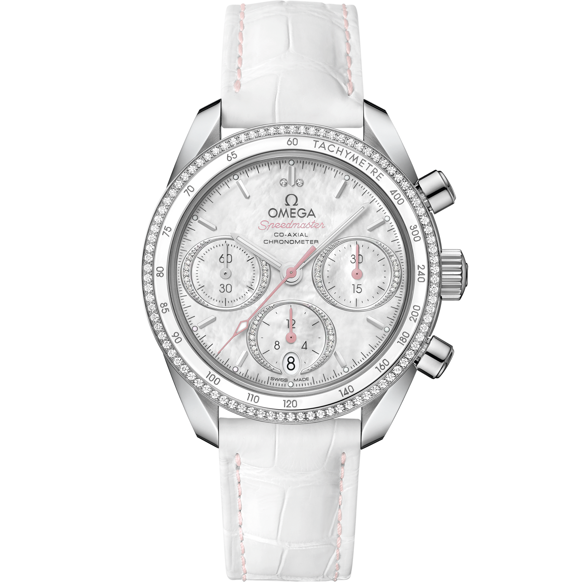 Speedmaster 38 38 mm, steel on leather strap