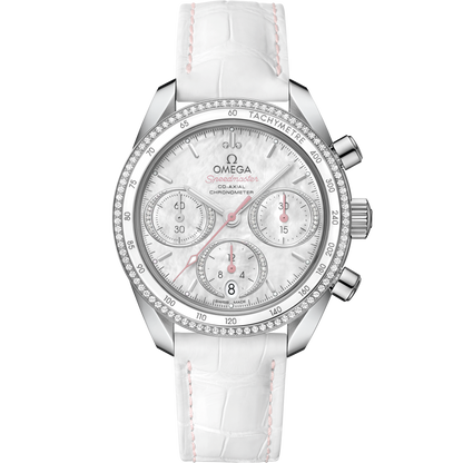 Speedmaster 38 38 mm, steel on leather strap