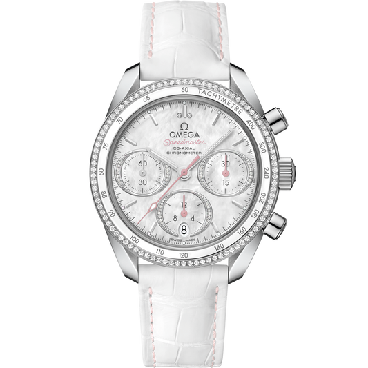 Speedmaster 38 38 mm, steel on leather strap
