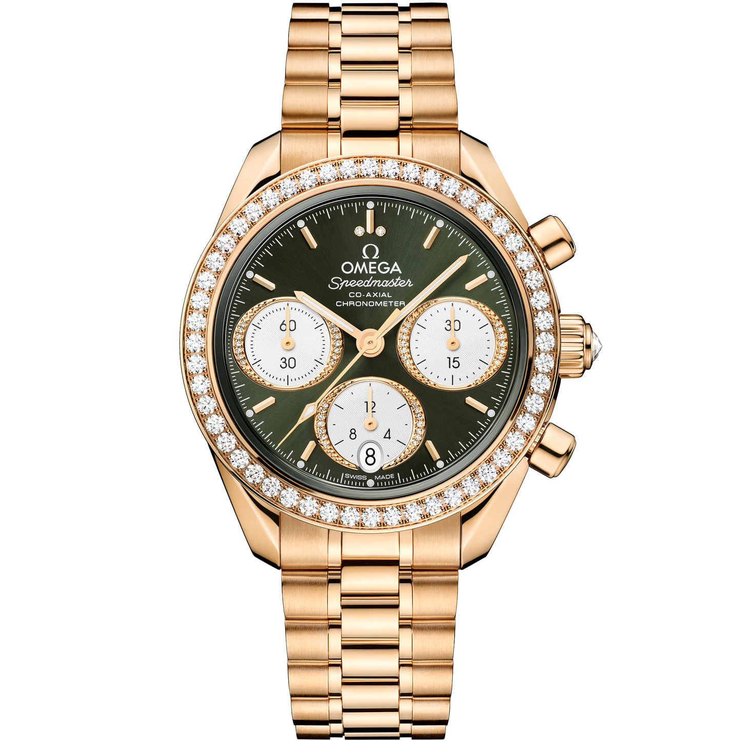 Speedmaster 38 38 mm, Moonshine™ gold on Moonshine™ gold