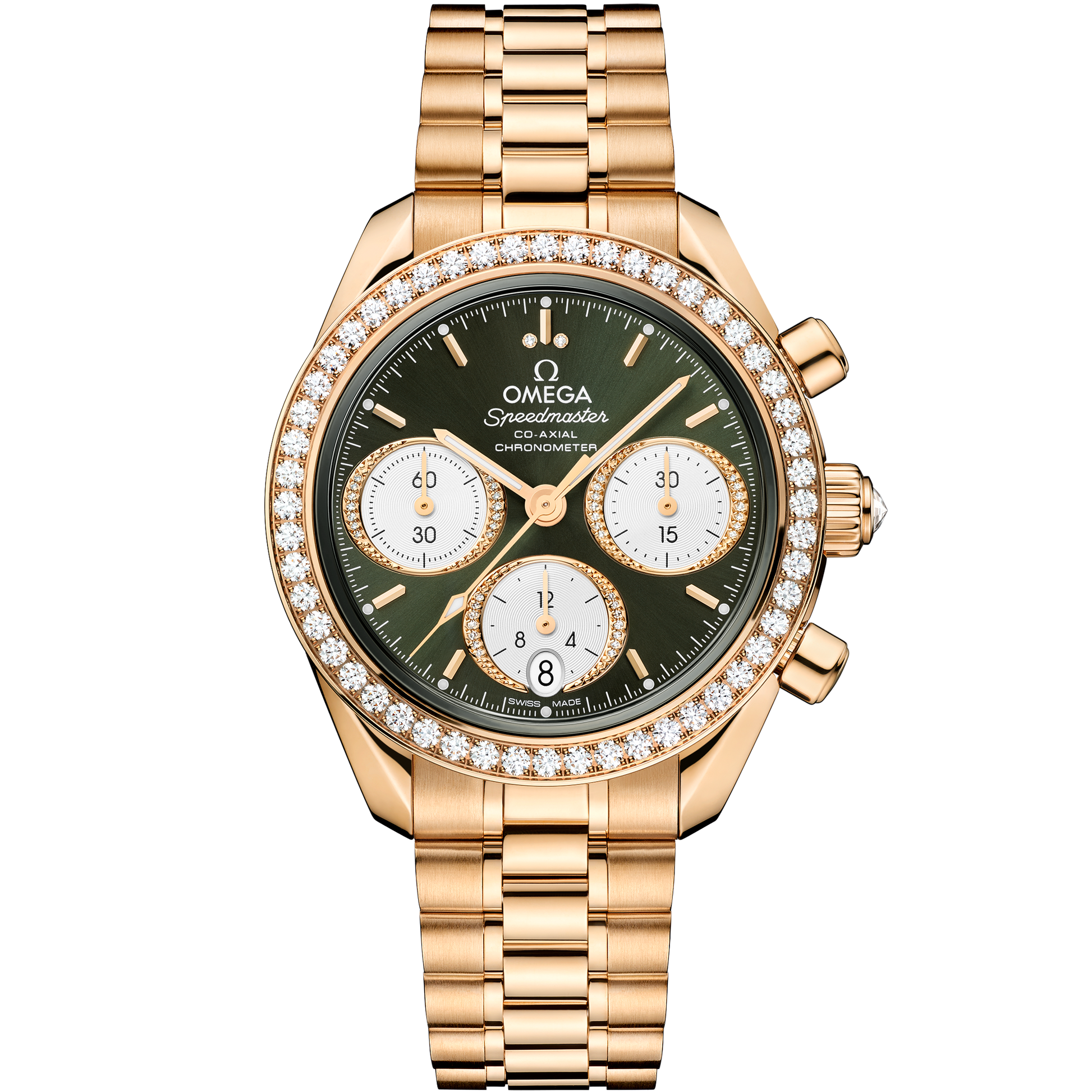 Speedmaster 38 38 mm, Moonshine™ gold on Moonshine™ gold