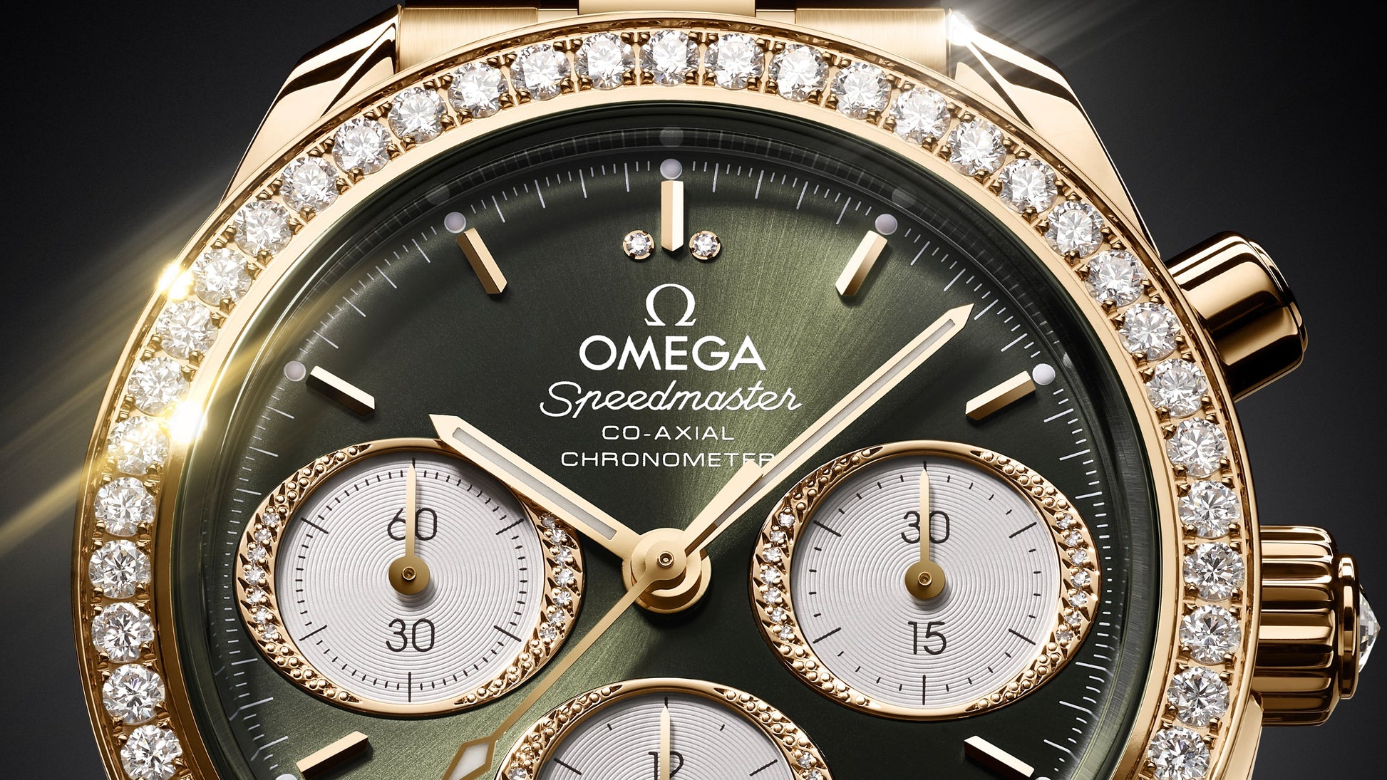 Speedmaster 38 38 mm, Moonshine™ gold on Moonshine™ gold