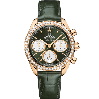 Speedmaster 38 38 mm, Moonshine™ gold on alligator