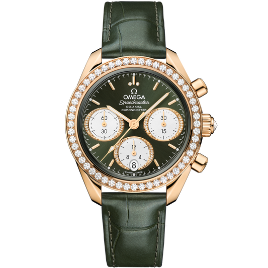 Speedmaster 38 38 mm, Moonshine™ gold on alligator
