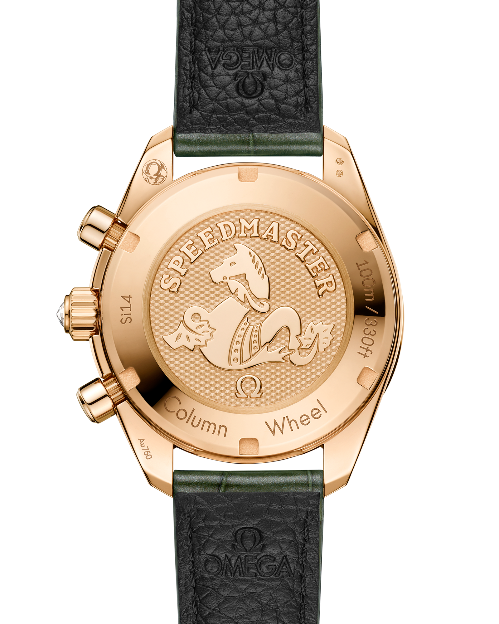 Speedmaster 38 38 mm, Moonshine™ gold on alligator