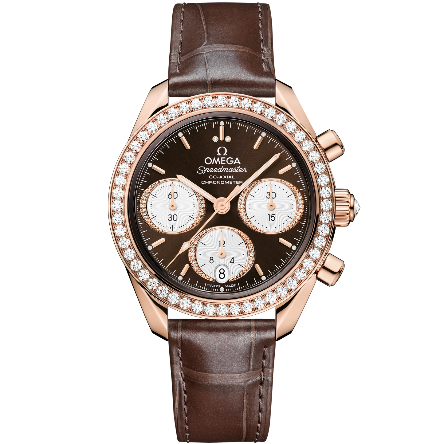Speedmaster 38 38 mm, Sedna™ gold on alligator