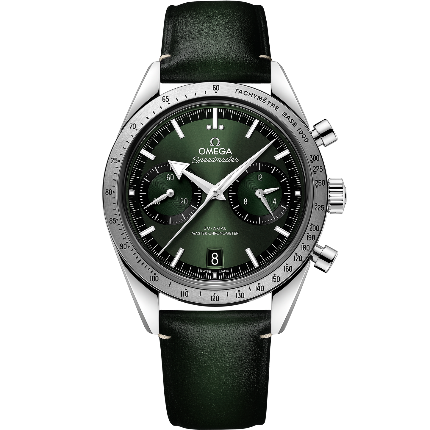 Speedmaster '57 40.5 mm, steel on leather strap