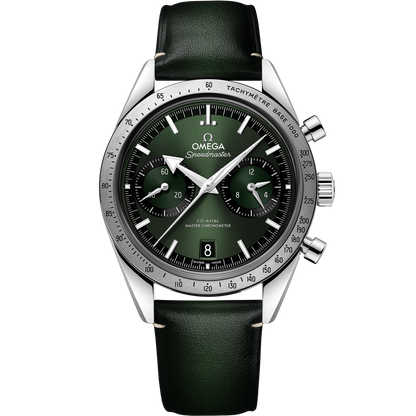 Speedmaster '57 40.5 mm, steel on leather strap