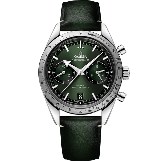 Speedmaster '57 40.5 mm, steel on leather strap