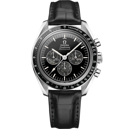 Speedmaster Calibre 321 42 mm, platinum on leather strap