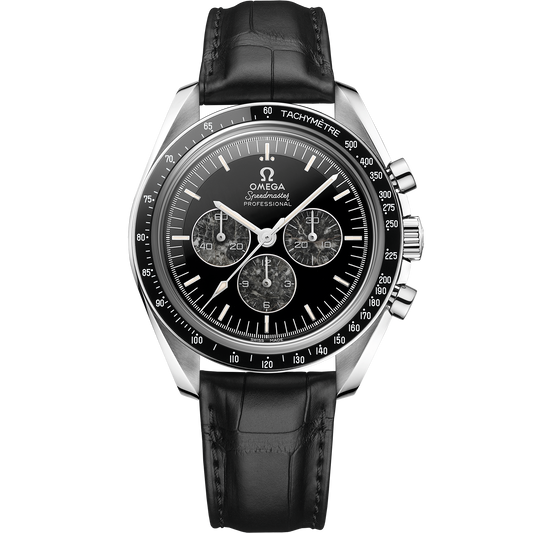 Speedmaster Calibre 321 42 mm, platinum on leather strap