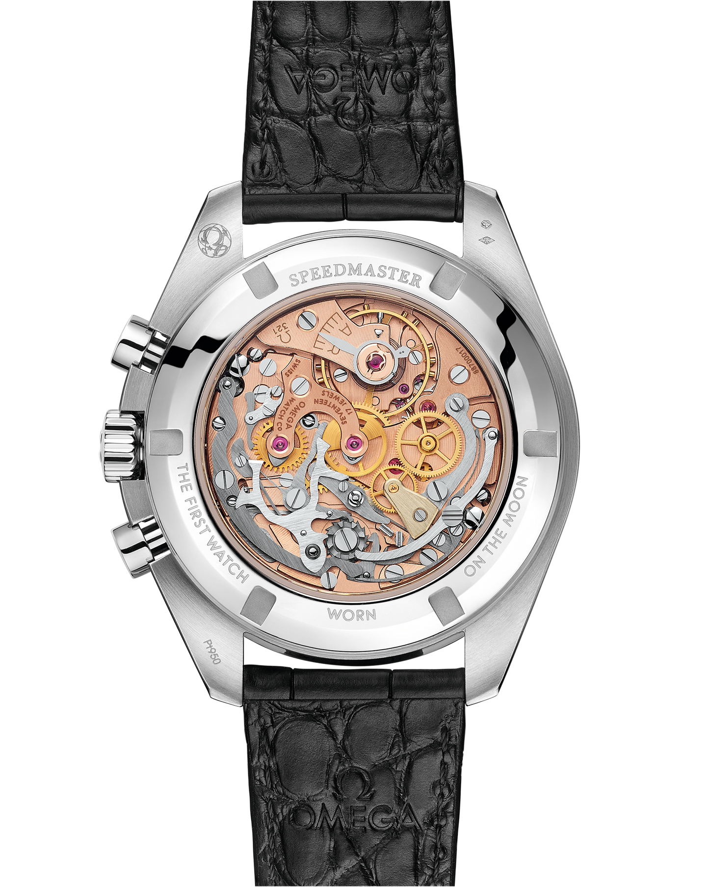 Speedmaster Calibre 321 42 mm, platinum on leather strap