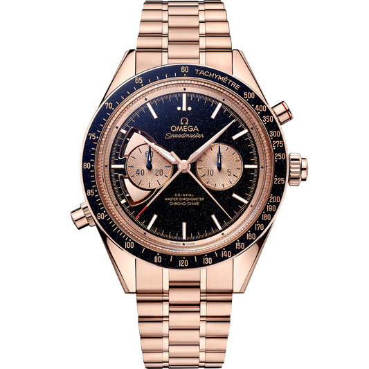 Speedmaster Chrono Chime 45 mm, Sedna™ gold on Sedna™ gold