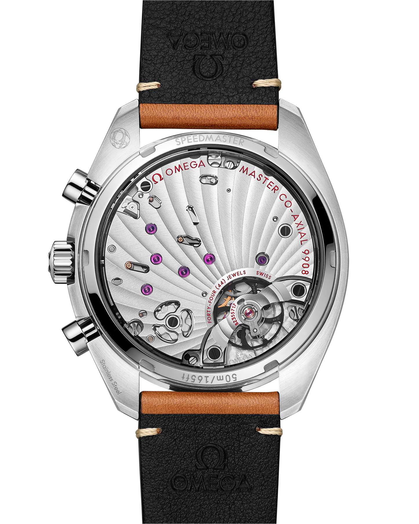 Speedmaster Chronoscope 43 mm, steel on leather strap